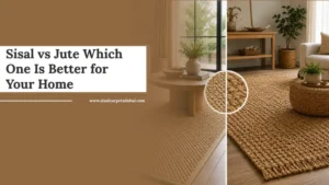Sisal vs jute comparison in modern living room.