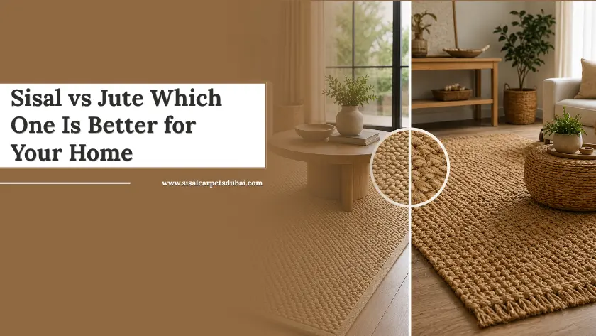 Sisal vs jute comparison in modern living room.